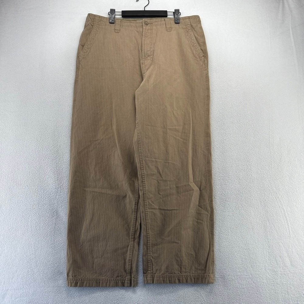 Vintage Baggy Trousers Men's 36x30 Fits 34x29 Brown Striped Military Surplus y2k